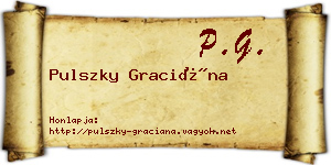 Pulszky Graciána névjegykártya